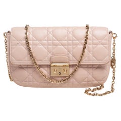 Dior Beige Cannage Leather Miss Dior Promenade Chain Clutch