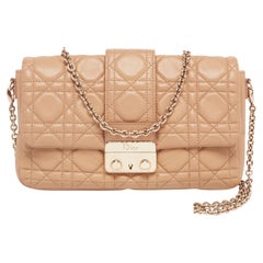 Dior Beige Cannage Leather Miss Dior Promenade Chain Clutch