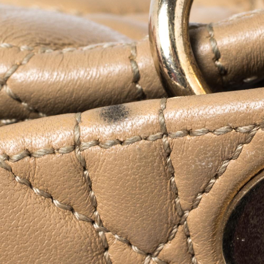 Dior Beige Cannage Leather Soft Lady Dior Shopper Tote 1