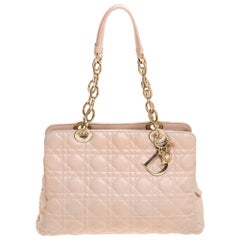 Dior Beige Cannage Leather Soft Lady Dior Tote