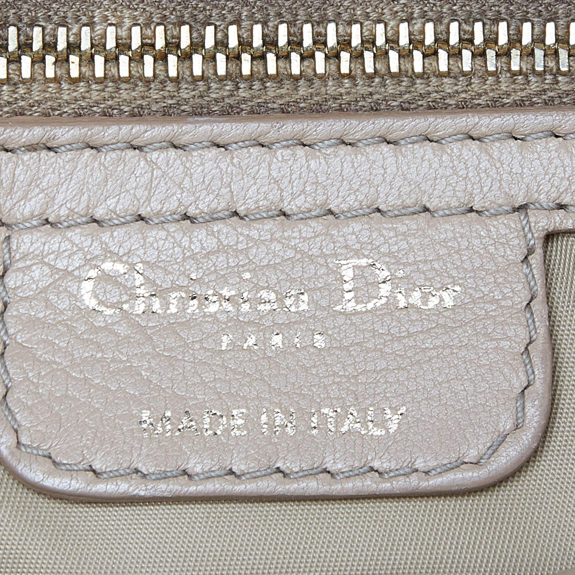 Dior Beige Cannage Nylon and Leather Charming Lock Satchel For Sale 7
