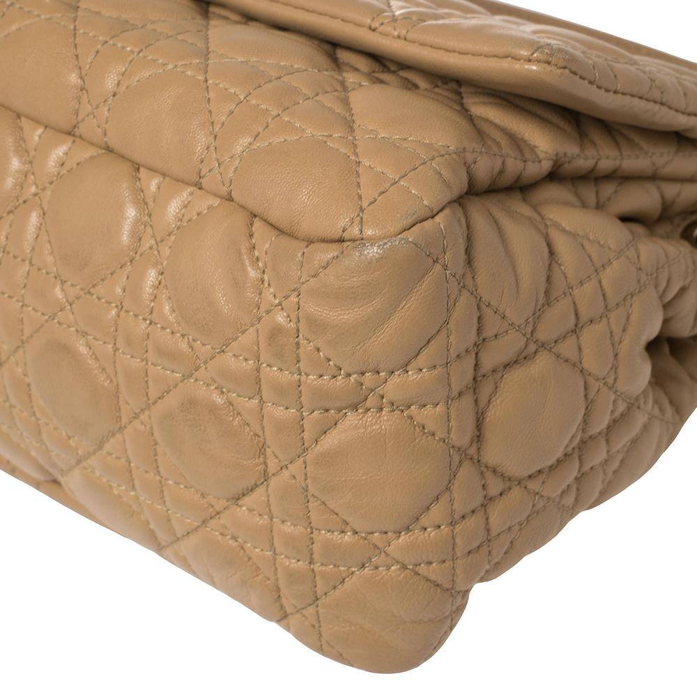Dior Beige Cannage Patent Leather Medium New Lock Shoulder Bag 2