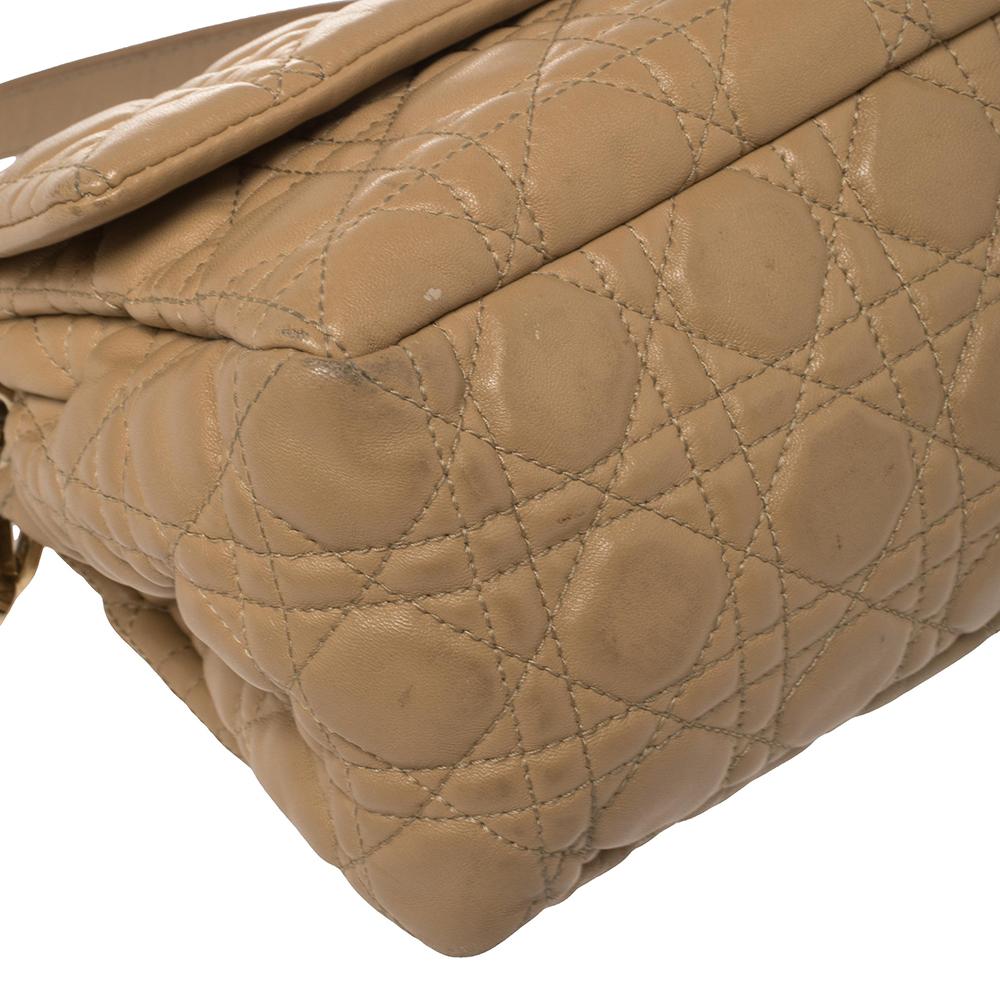 Dior Beige Cannage Patent Leather Medium New Lock Shoulder Bag 3