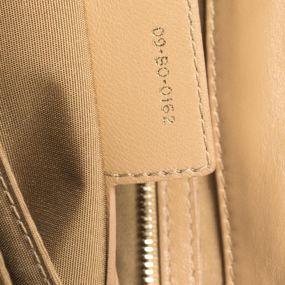 Dior Beige Cannage Patent Leather Medium New Lock Shoulder Bag 4