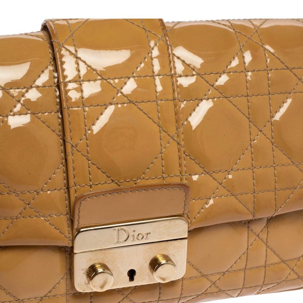 Dior Beige Cannage Patent Leather Miss Dior Promenade Chain Clutch 5