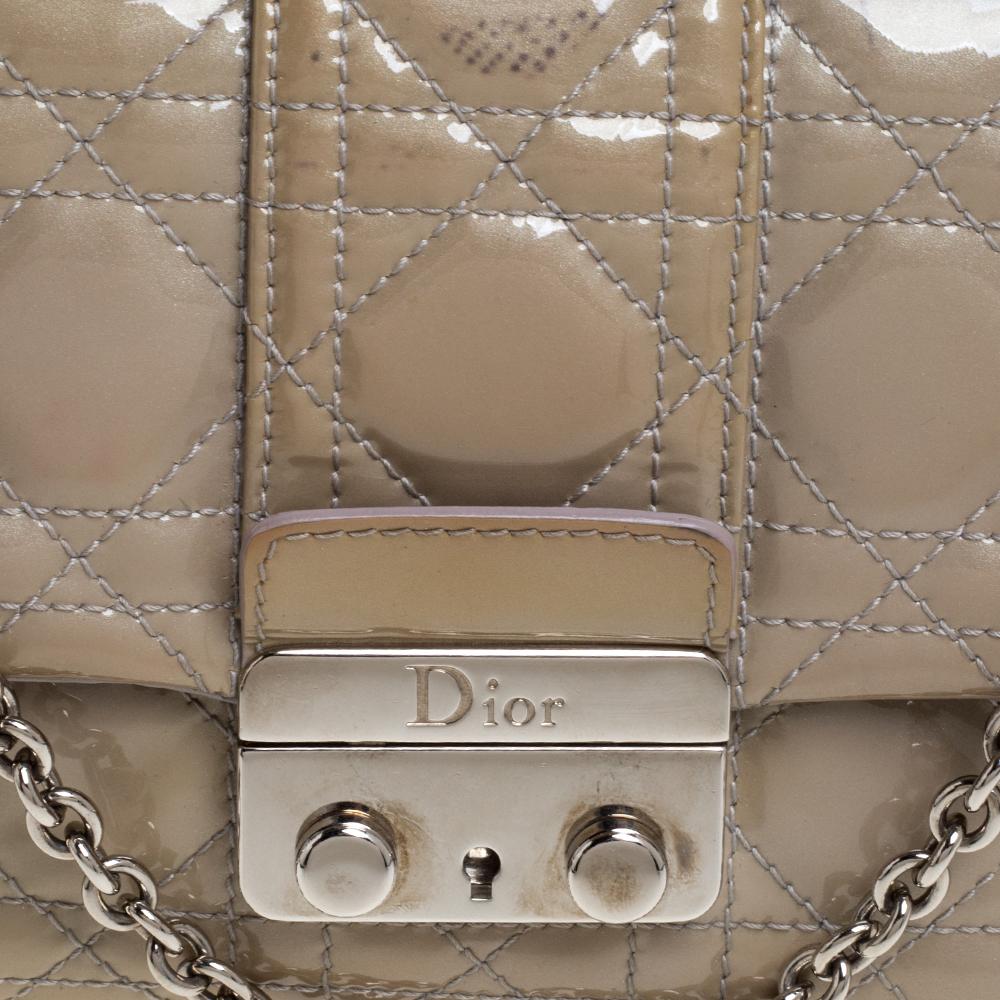 Dior Beige Cannage Patent Leather Miss Dior Promenade Clutch Bag 3