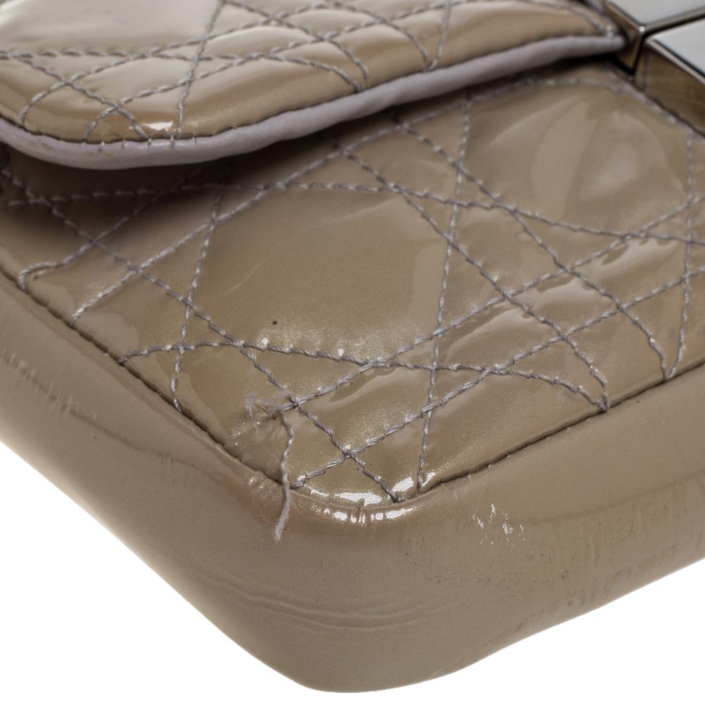 Dior Beige Cannage Patent Leather Miss Dior Promenade Clutch Bag 4