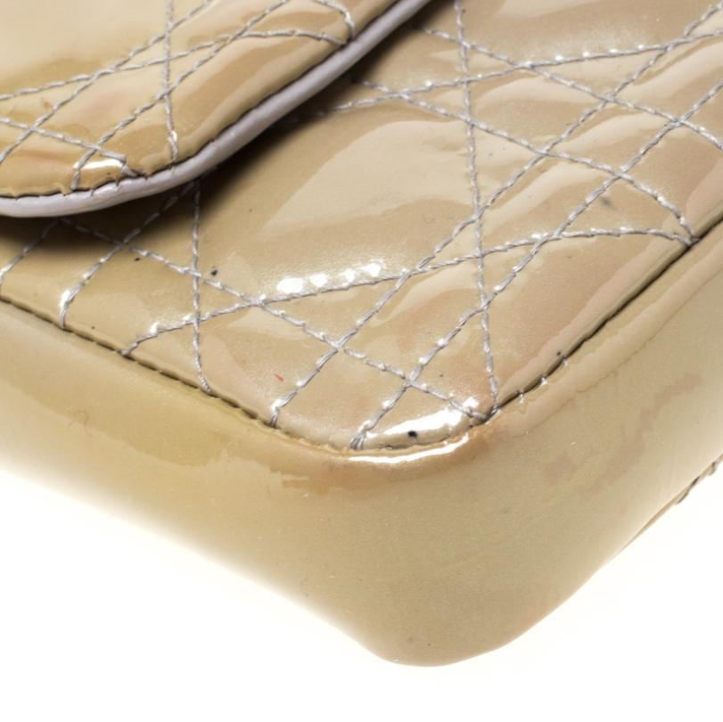Dior Beige Cannage Patent Leather Miss Dior Promenade Pouch Bag 4