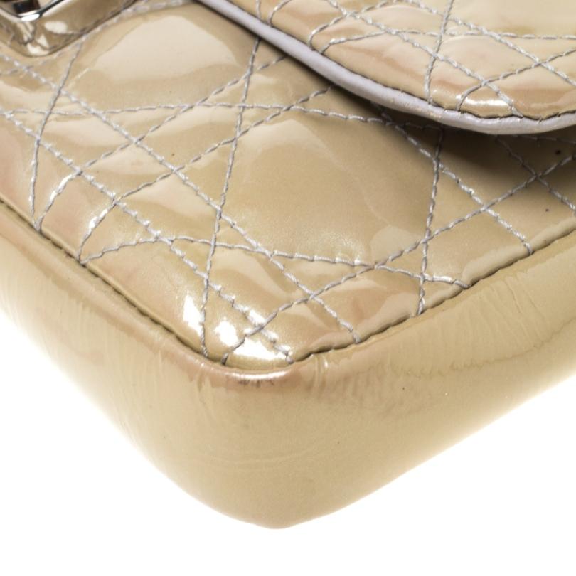 Dior Beige Cannage Patent Leather Miss Dior Promenade Pouch Bag 5