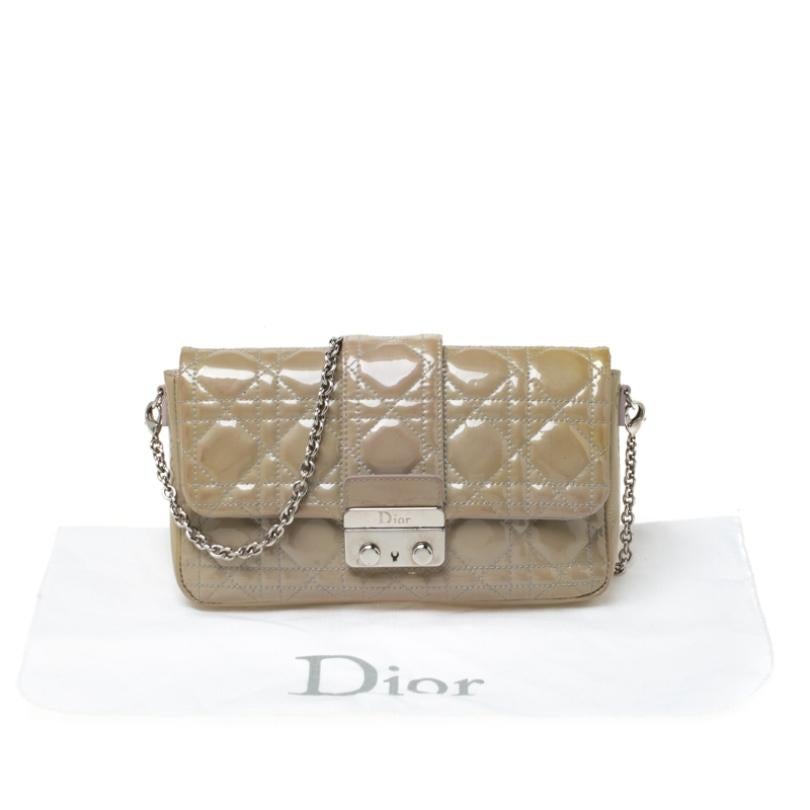 Dior Beige Cannage Patent Leather Miss Dior Promenade Pouch Bag 6