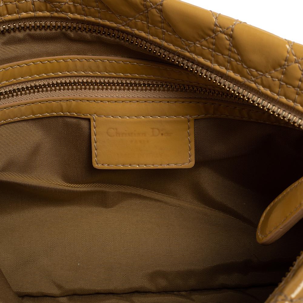 Dior Beige Cannage Patent Leather Panarea Clutch 3