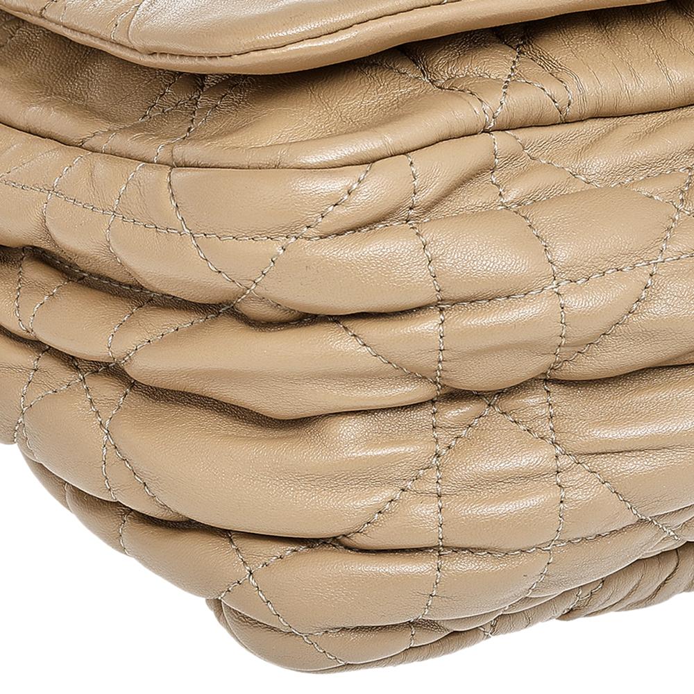 Dior Beige Cannage Quilted Leather Delices Flap Bag 6