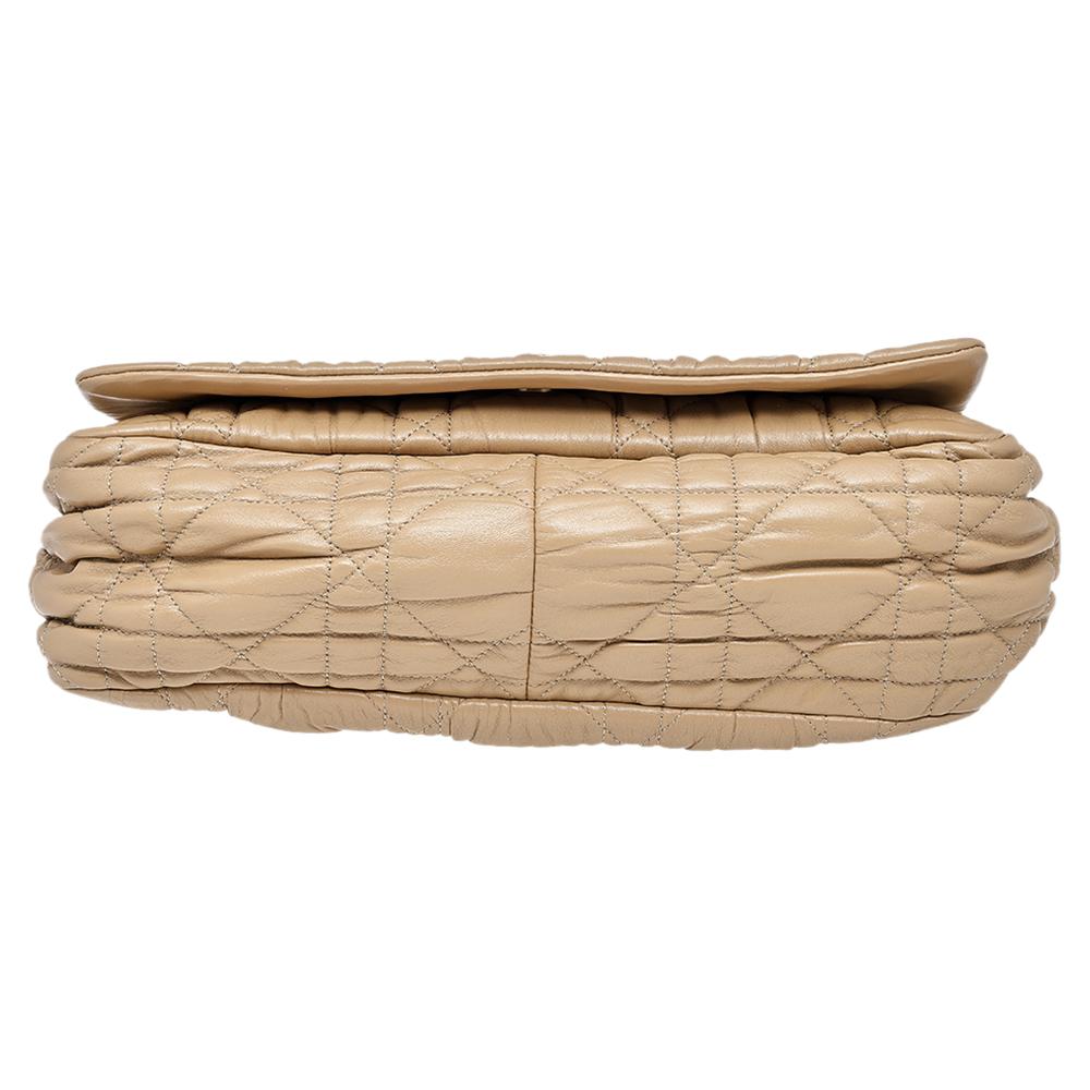 Women's Dior Beige Cannage Quilted Leather Delices Flap Bag
