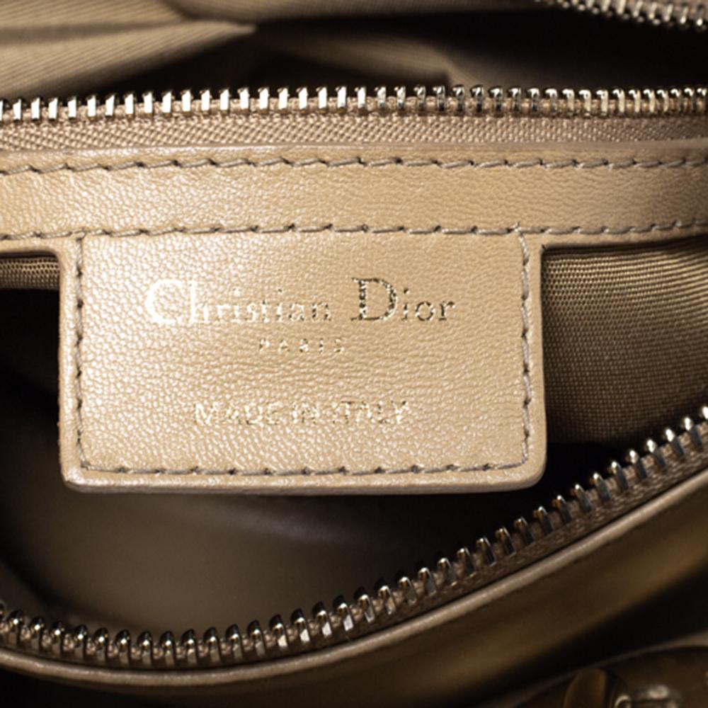 Dior Beige Cannage Quilted Leather Granville Polochon Satchel at ...