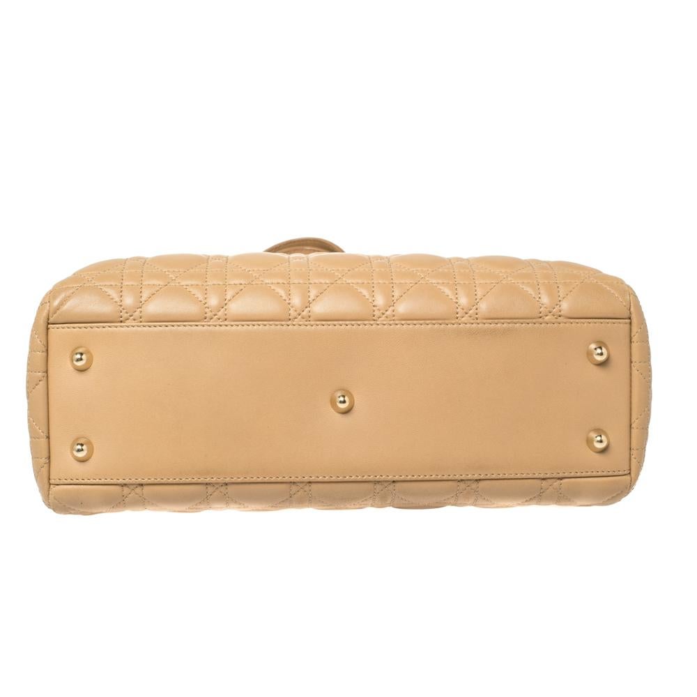 Dior Beige Cannage Quilted Leather Small Dior Soft Shopping Tote 1