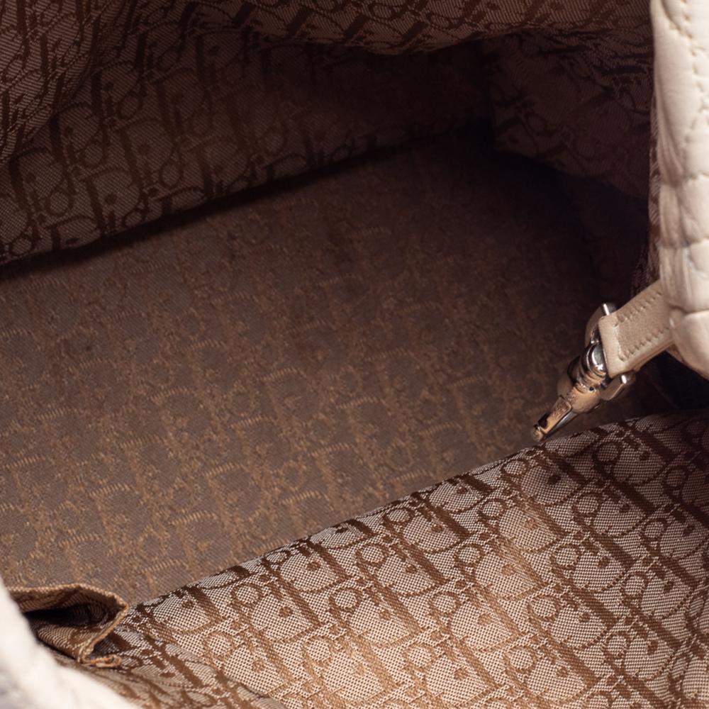 Dior Beige Cannage Quilted Leather Soft Lady Dior Tote 3