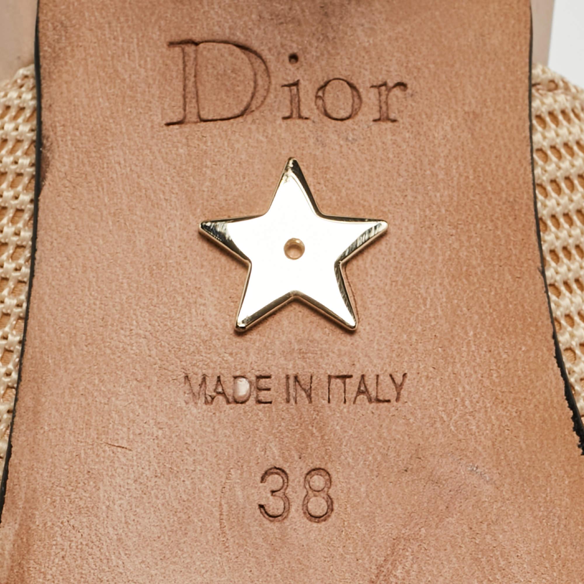 Women's Dior Beige Canvas J'Adior Slingback Pumps Size 38