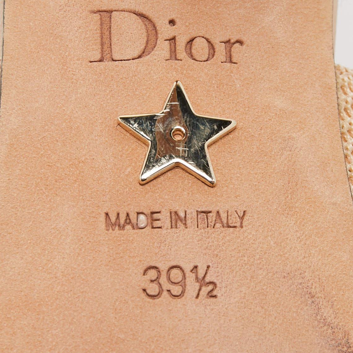 Dior Beige Canvas J'Adior Slingback Pumps Size 39.5 1