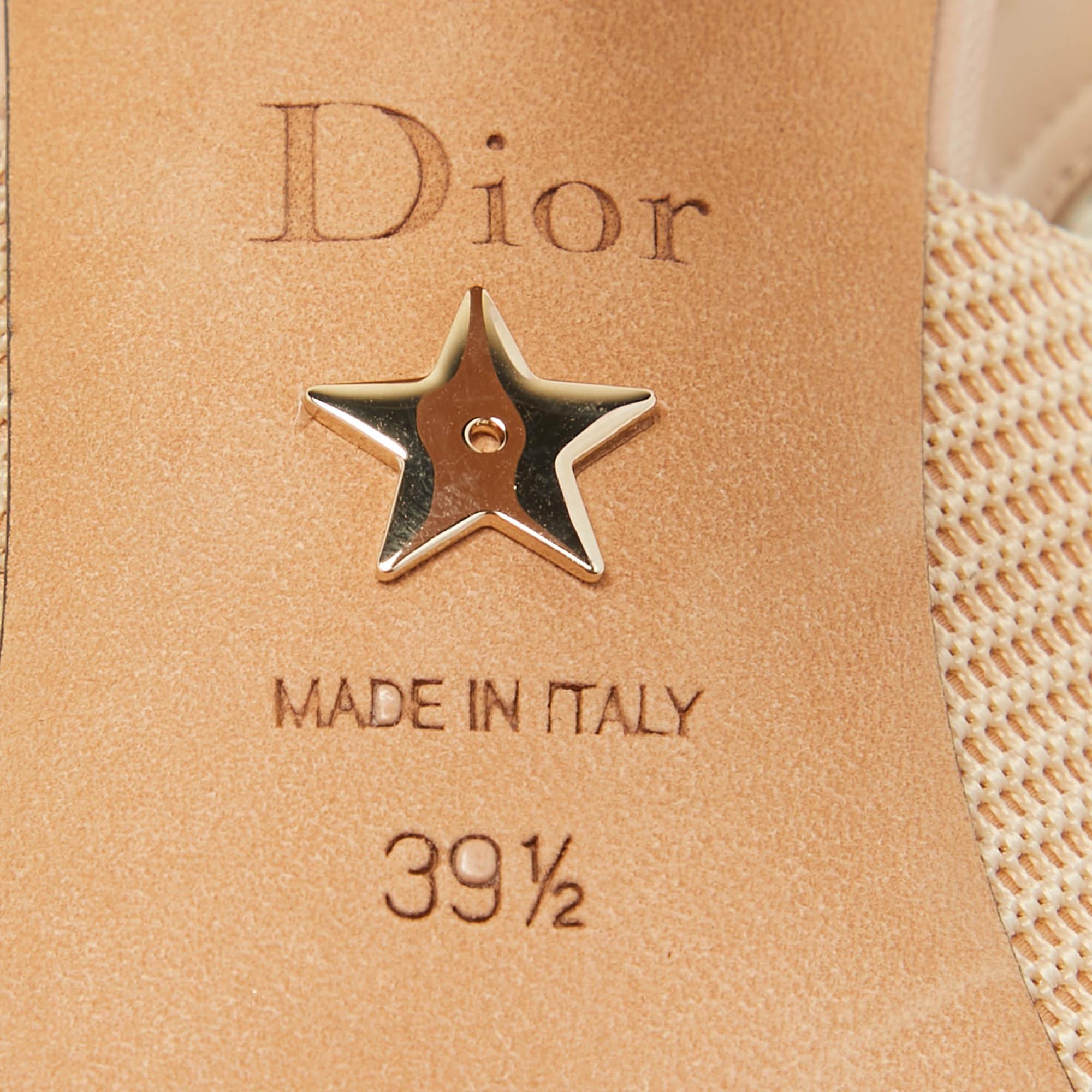 Dior Beige Canvas J'adior Slingback Pumps Size 39.5 1
