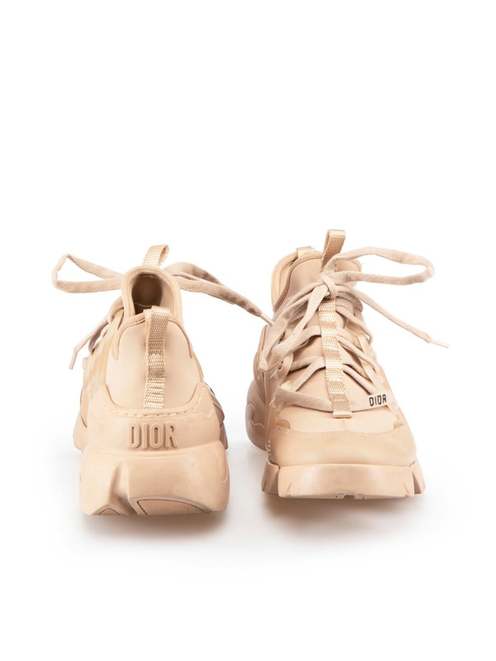 Dior Beige Chunky Sole D Connect Trainers In Excellent Condition For Sale In London, GB