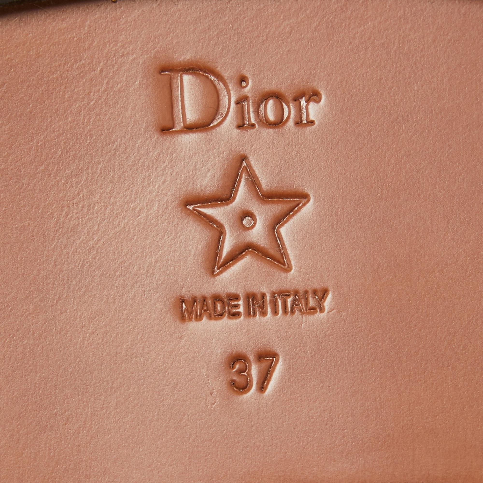 Dior Beige Cutout Leather D-Trap Gladiator Sandals Size 37 4