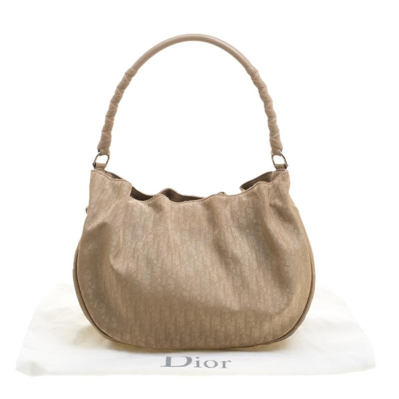 Dior Beige Diorissimo Canvas and Leather Lovely Hobo 8