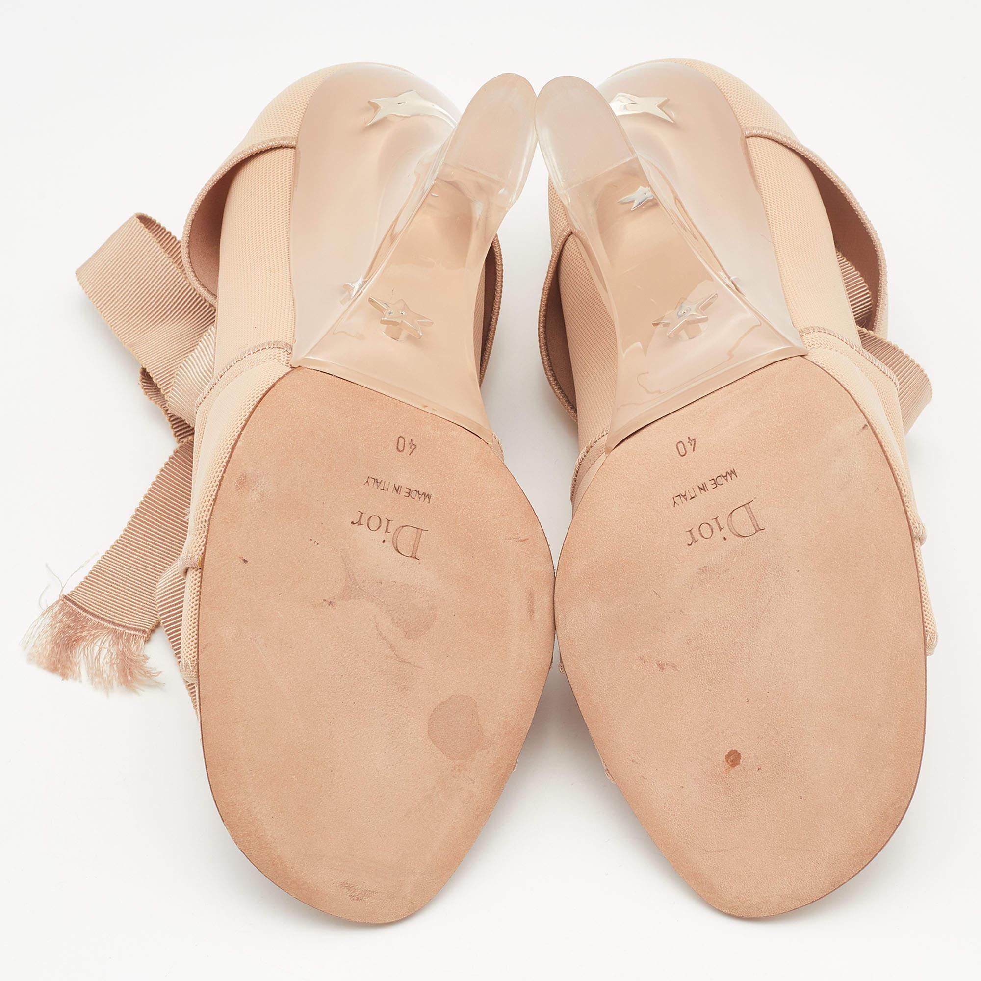 Dior Beige Fabric Etoile Wedge Sandals Size 40 5