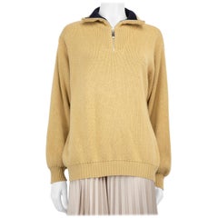 Dior Beige Half Zip Neck Jumper Size L