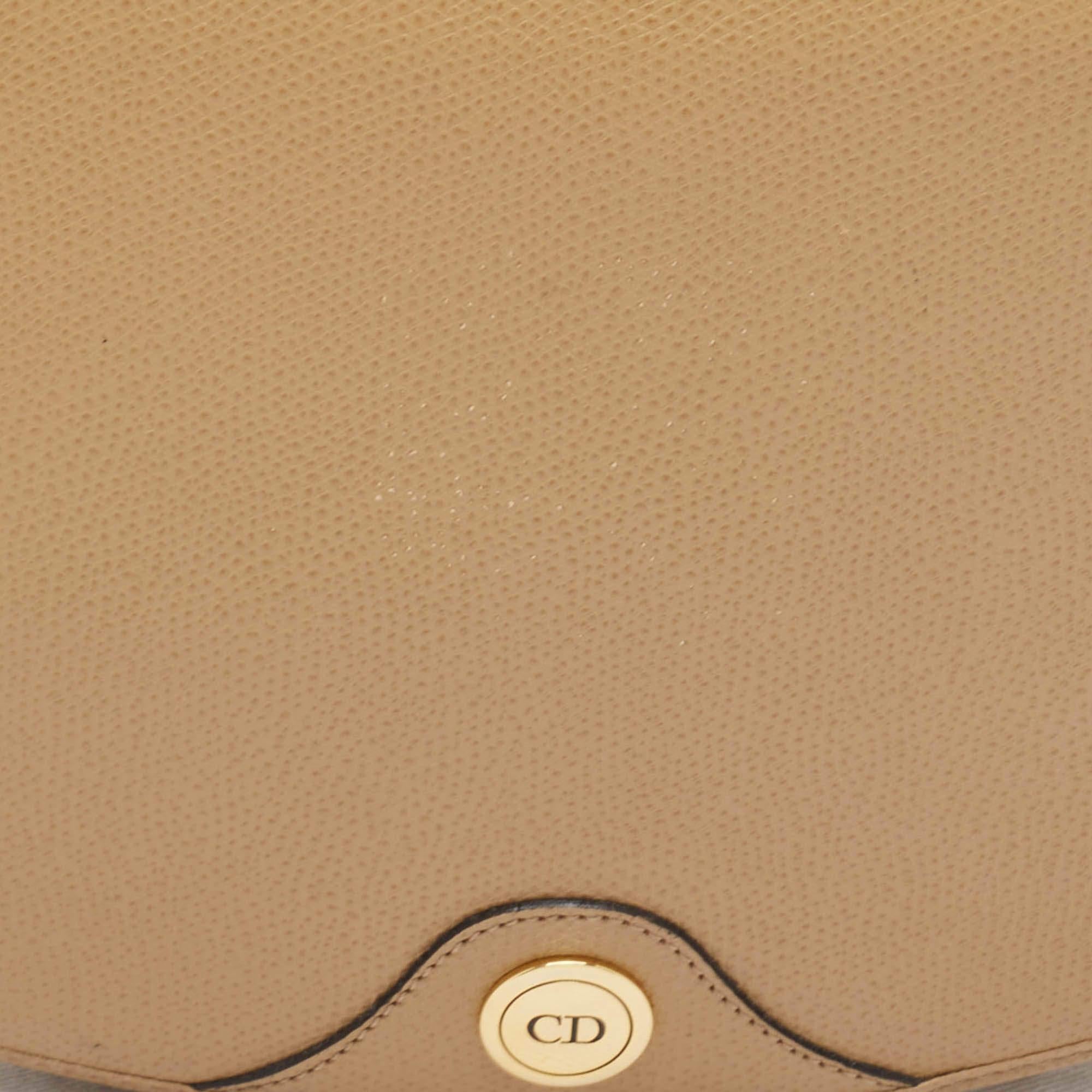 Dior Beige Honeycomb Monogram Coated Canvas and Leather Flap Crossbody Bag 1