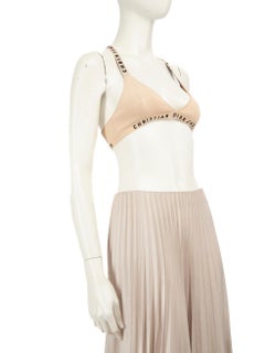 Dior Beige J'adior Embroidered Logo Bralette Top Size S