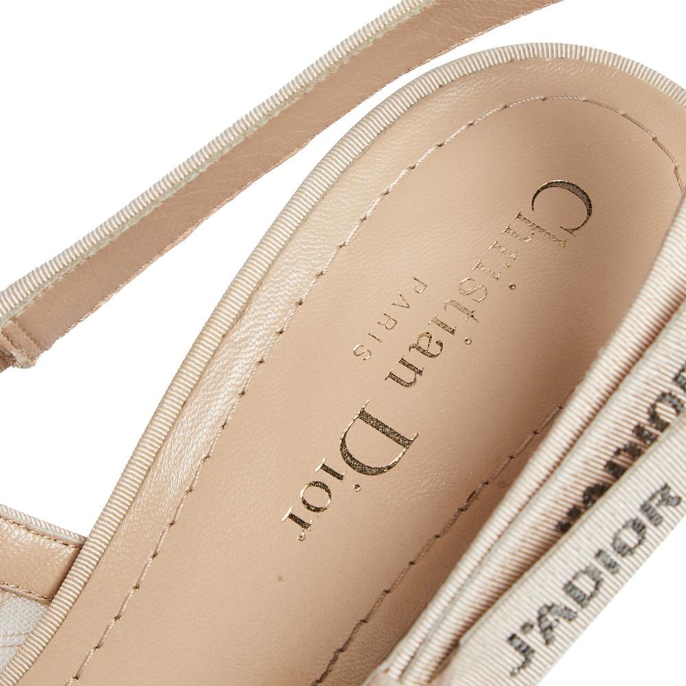 Women's Dior Beige Lace J'Adior Slingback Sandals Size 40.5