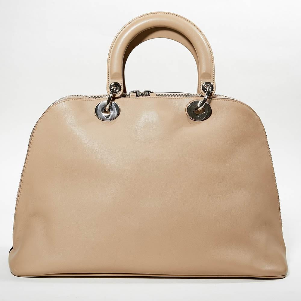 DIOR Beige Lambskin Diorissimo Top Handle Bag 8