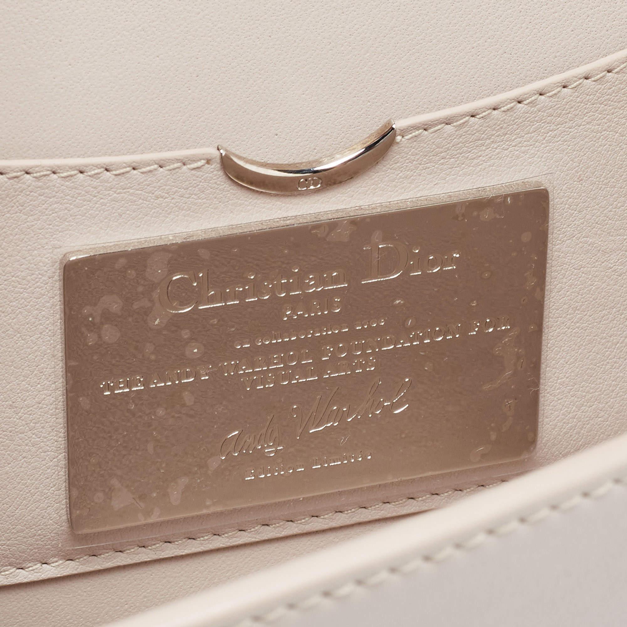 Dior Beige Leather Andy Warhol Clutch 6