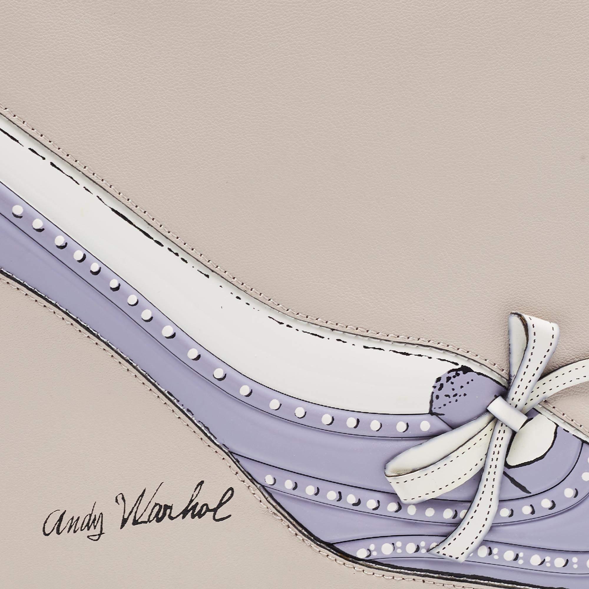 Dior Beige Leather Andy Warhol Clutch 8