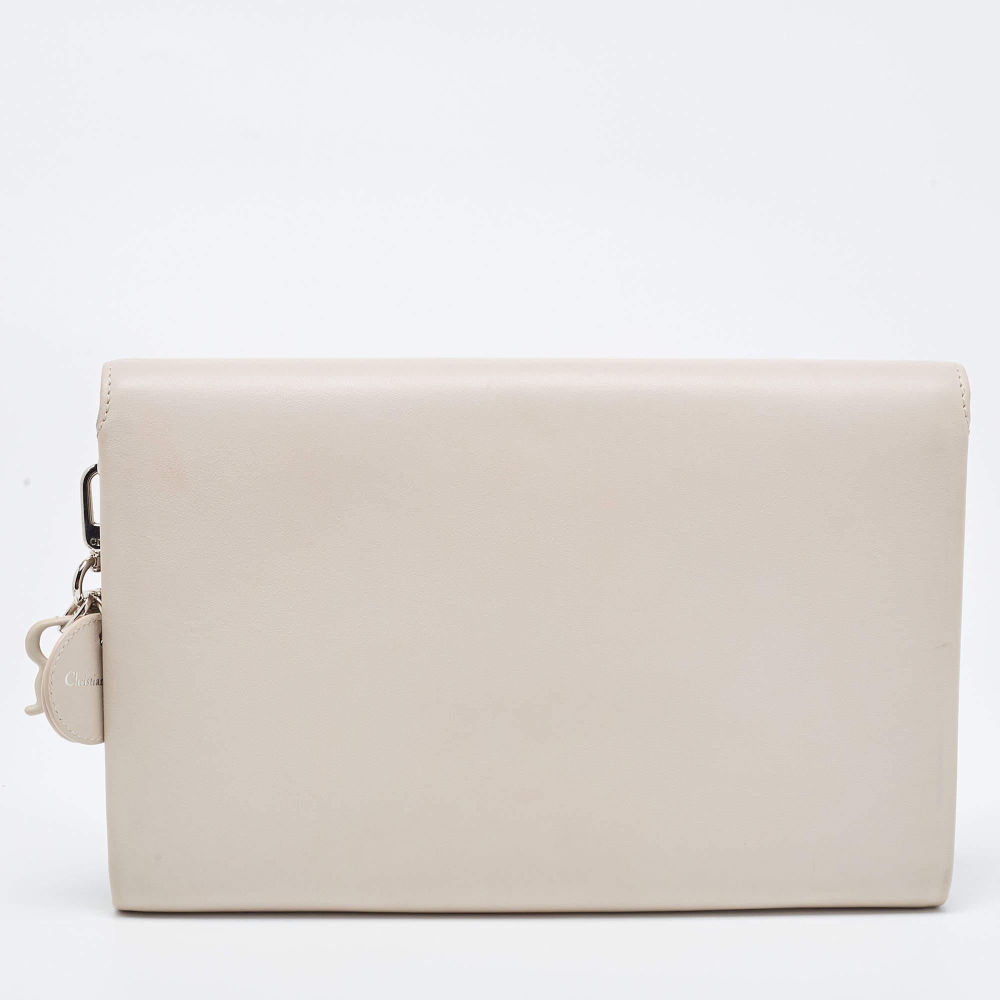 Dior Beige Leather Andy Warhol Clutch 1