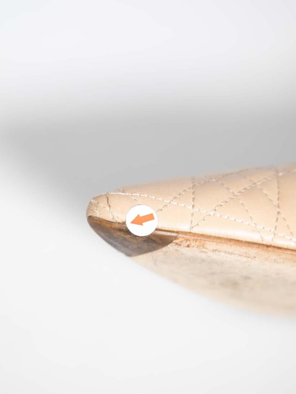 Dior Beige Leather Cannage Quilted Pumps Size IT 38.5 4