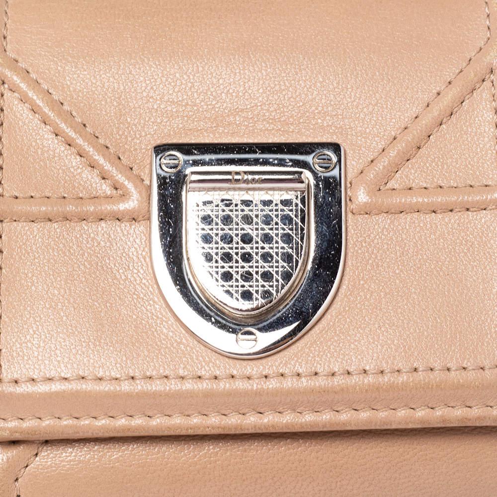 Dior Beige Leather Diorama Trifold Wallet 1