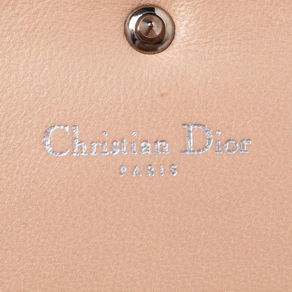 Dior Beige Leather Diorama Trifold Wallet 5