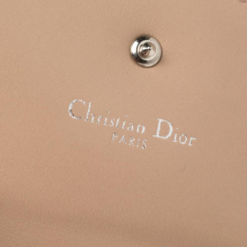 Dior Beige Leather Diorama Trifold Wallet 3