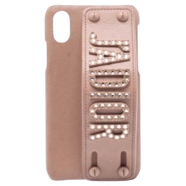 Dior Beige Leather J'Adior iPhone X/XS Cover For Sale