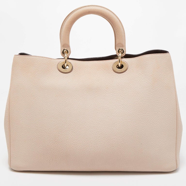 Dior Beige Leather Large Diorissimo Shopper Tote For Sale at 1stDibs
