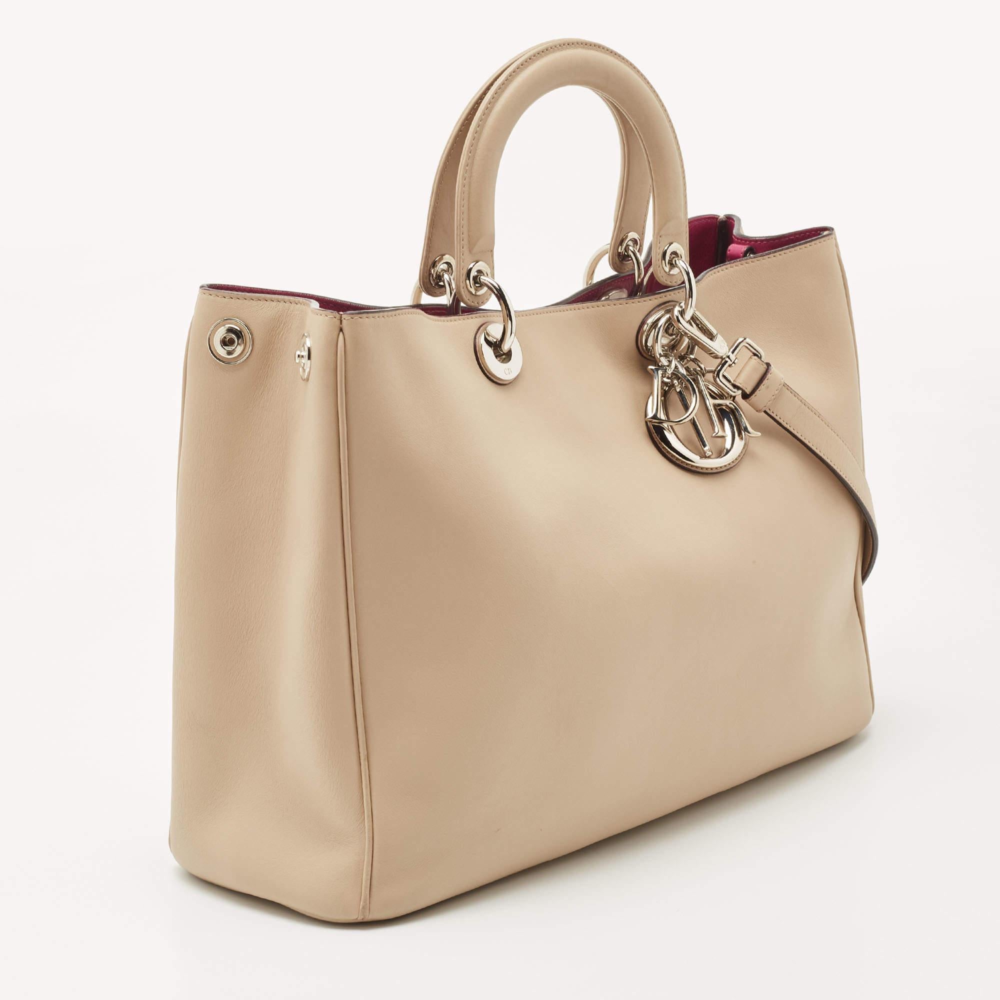 Women's Dior Beige Leather Large Diorissimo Shopper Tote