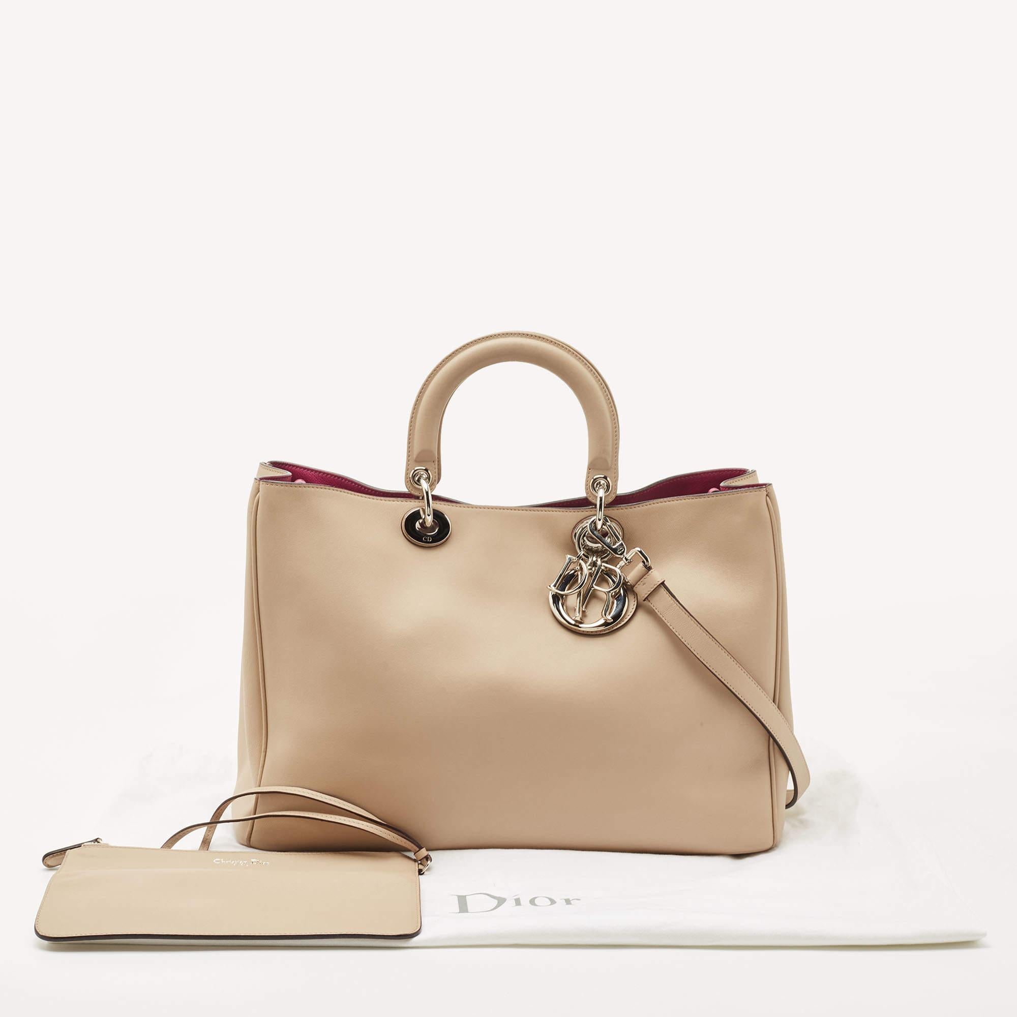 Dior Beige Leather Large Diorissimo Shopper Tote 3