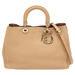 Dior Beige Leather Large Diorissimo Shopper Tote