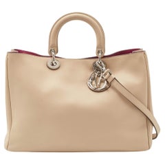 Dior Beige Leather Large Diorissimo Shopper Tote