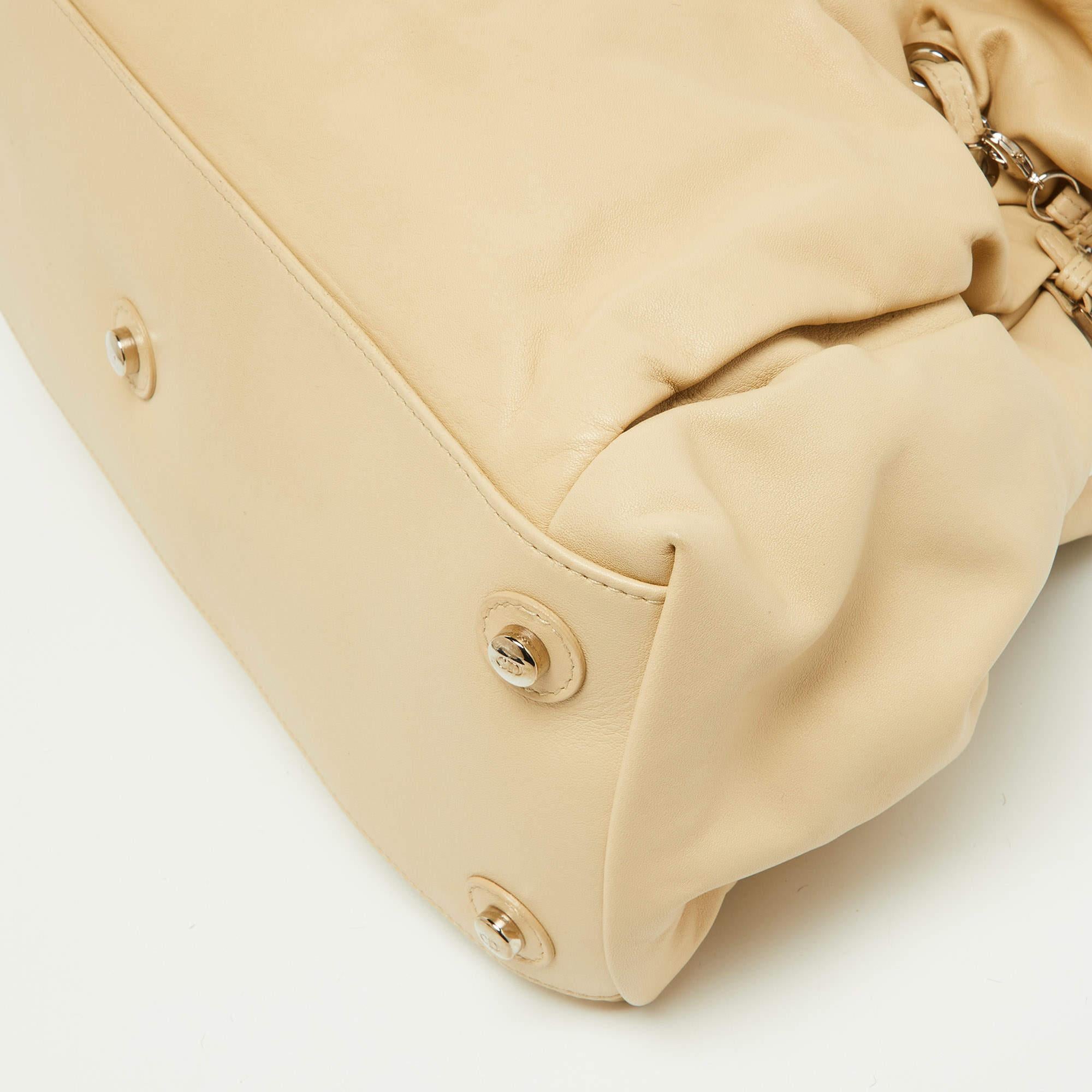 Dior Beige Leather Le Trente Hobo For Sale 4