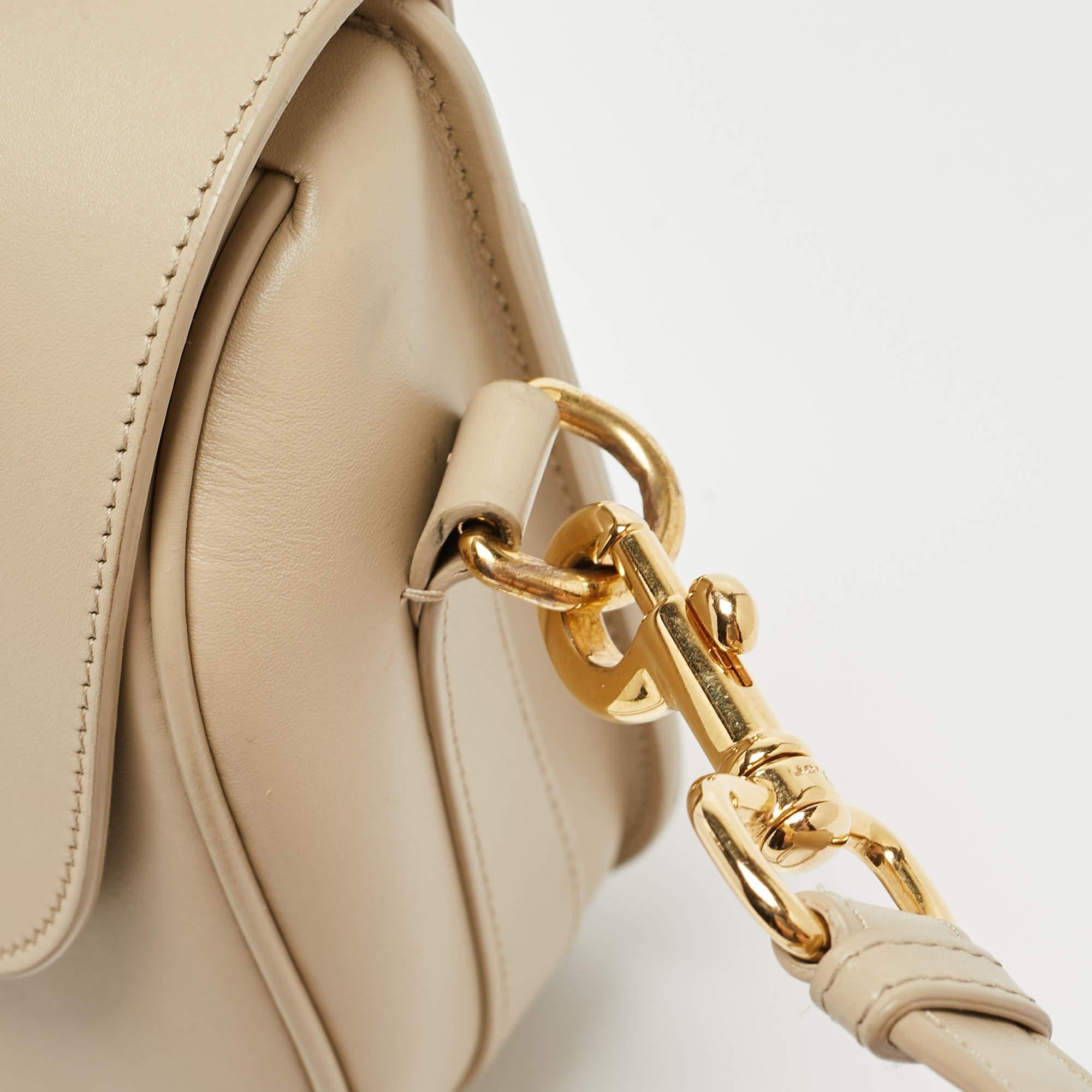 Dior Beige Leather Medium Bobby Shoulder Bag For Sale 10