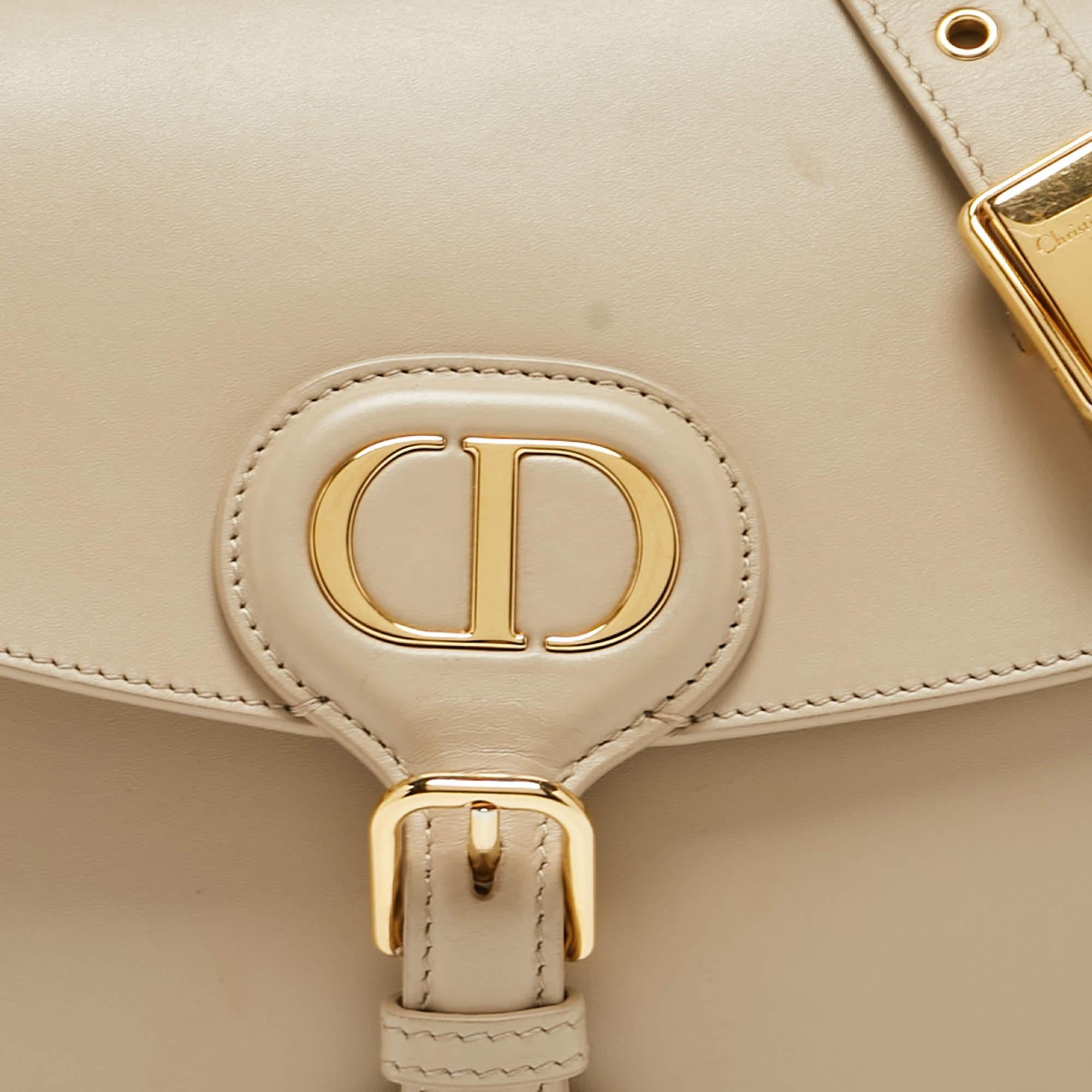 Dior Beige Leather Medium Bobby Shoulder Bag For Sale 13