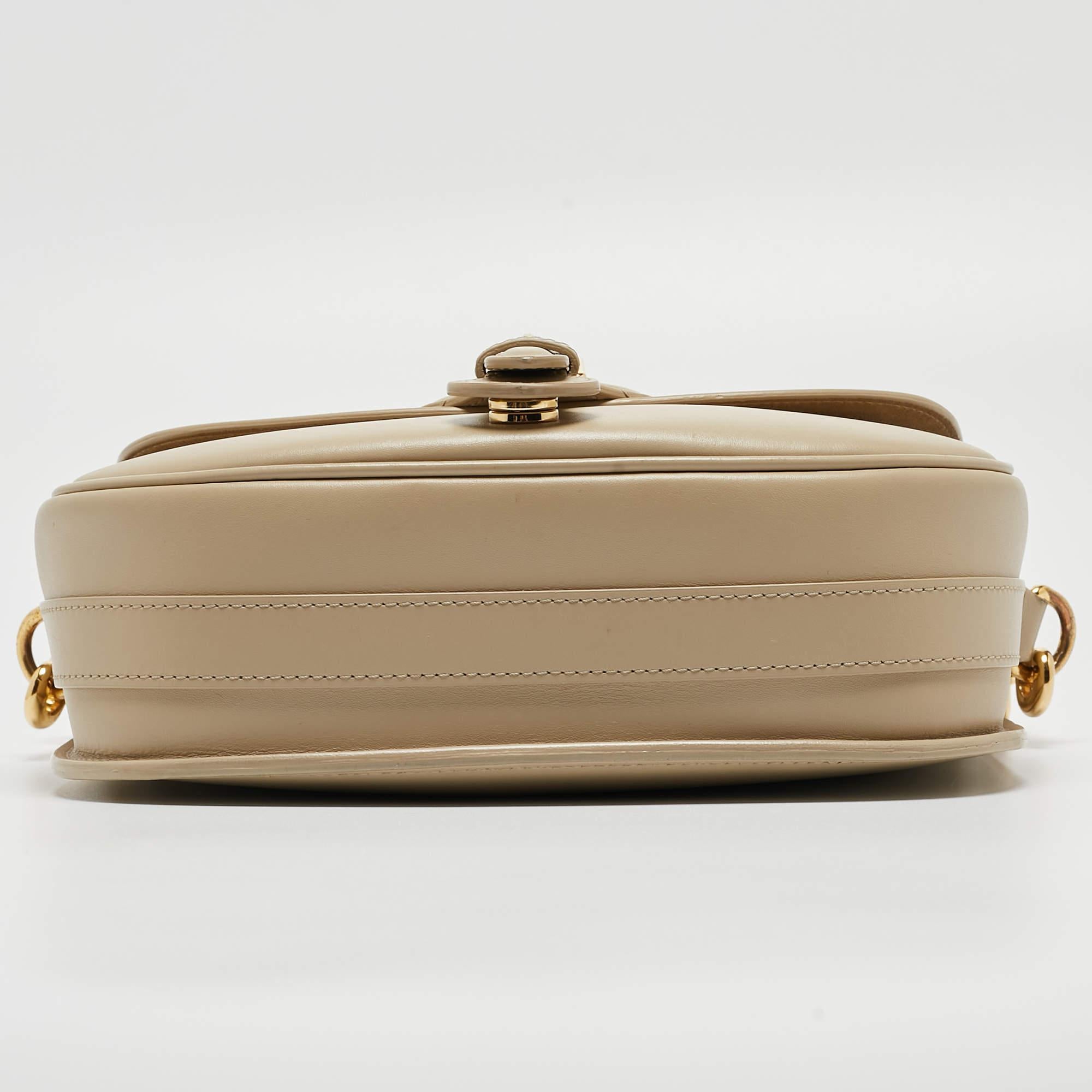 Dior Beige Leather Medium Bobby Shoulder Bag In Good Condition In Dubai, Al Qouz 2