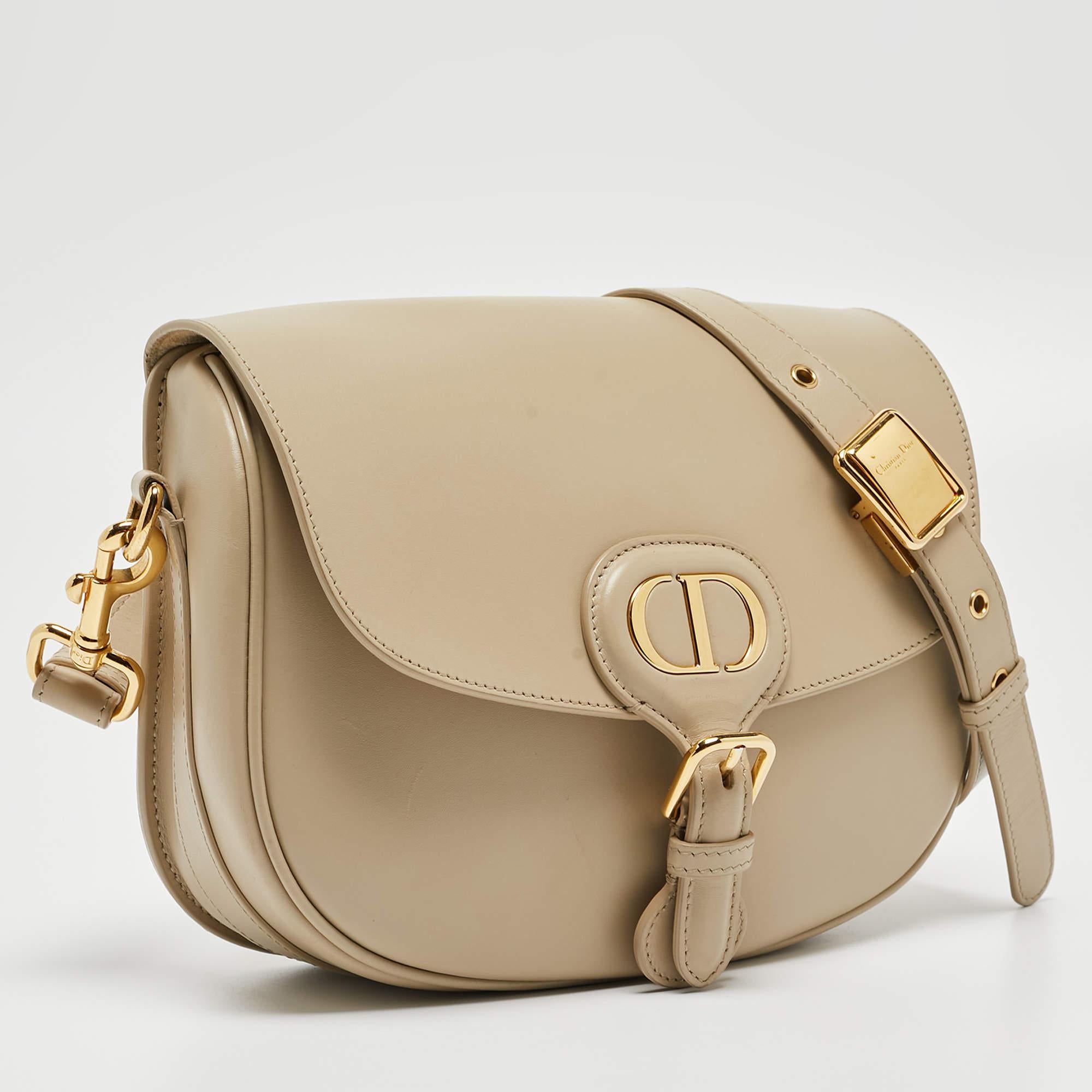 Women's Dior Beige Leather Medium Bobby Shoulder Bag For Sale